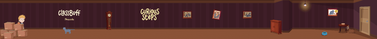 Curious Steps oyunundan bir koridor sahnesi